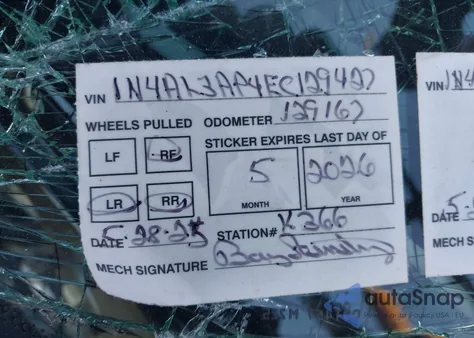 2014 Nissan Altima 2.5 Sl from USA, damaged, VIN 1N4AL3AP4EC129427